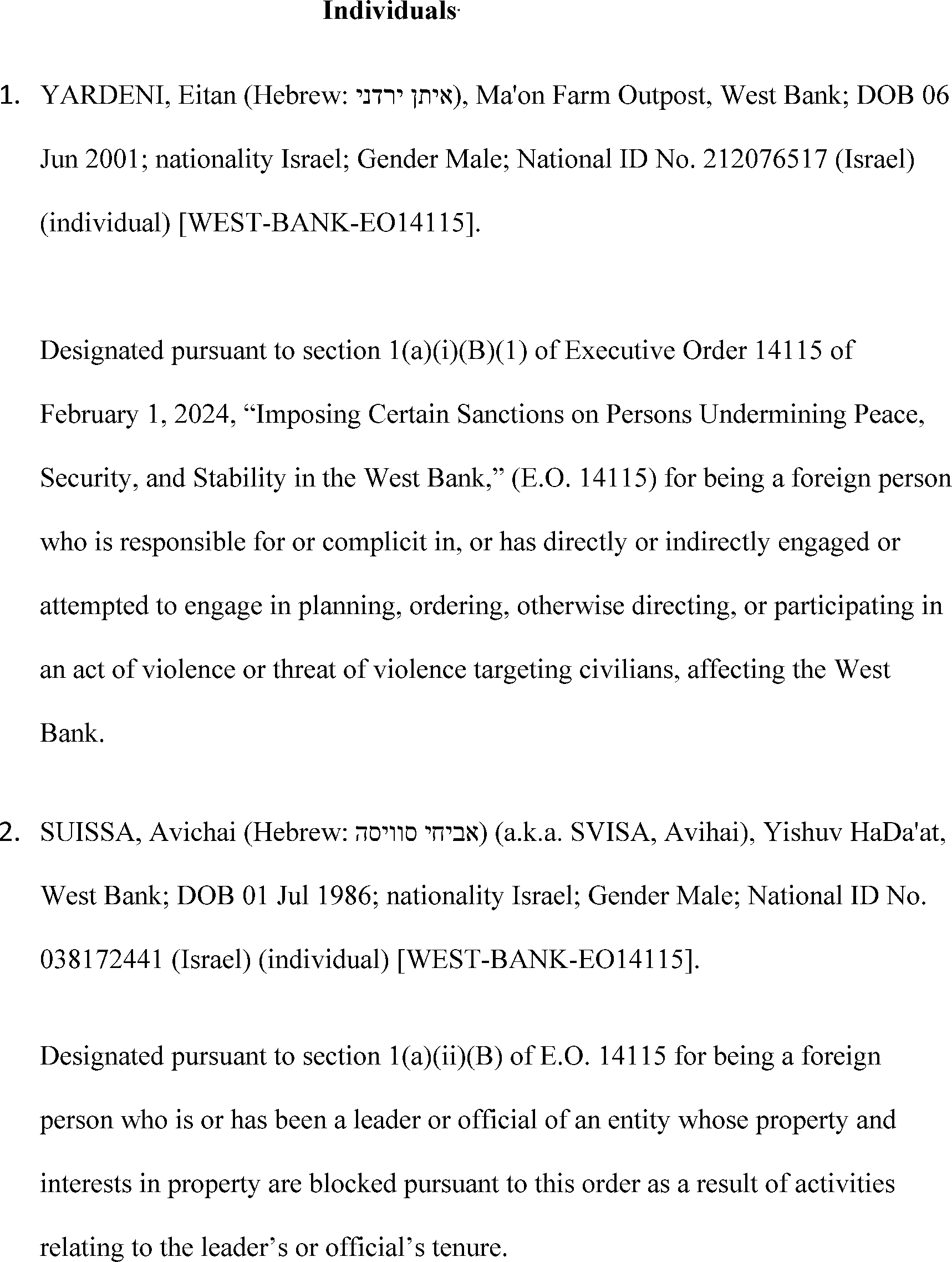 Federal Register :: Notice of Department of State Sanctions Actions