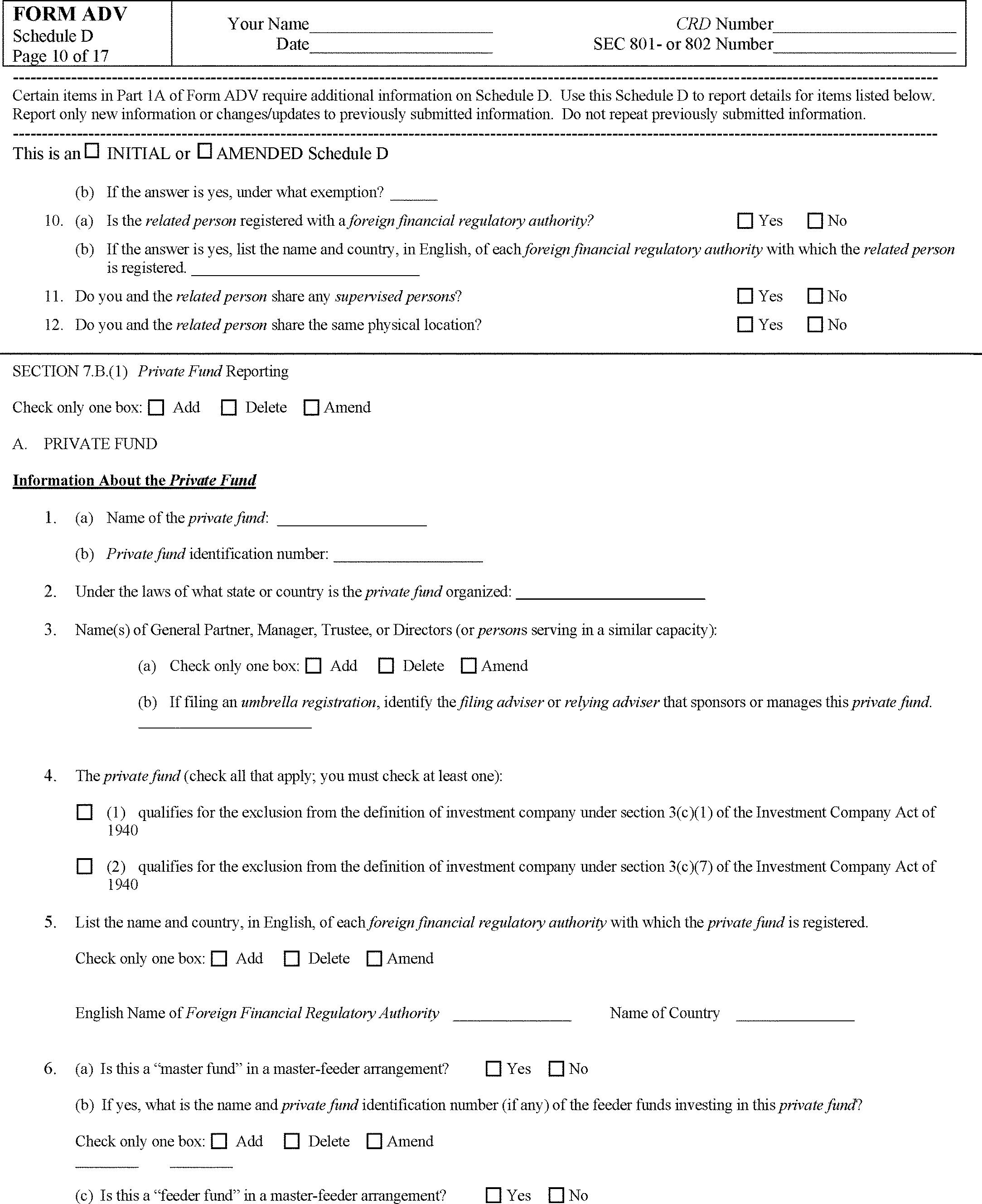Federal Register :: Amendments to Form ADV and Investment Advisers 