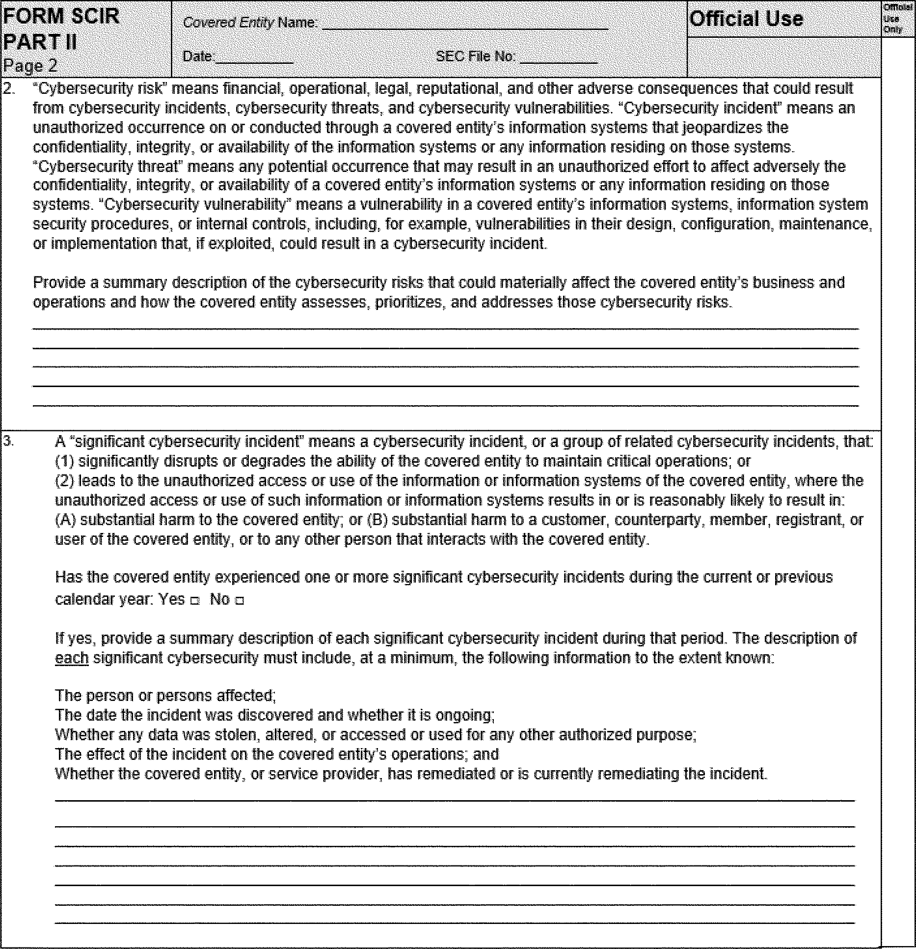 Federal Register :: Cybersecurity Risk Management Rule for Broker-Dealers,  Clearing Agencies, Major Security-Based Swap Participants, the Municipal  Securities Rulemaking Board, National Securities Associations, National  Securities Exchanges, Security ...