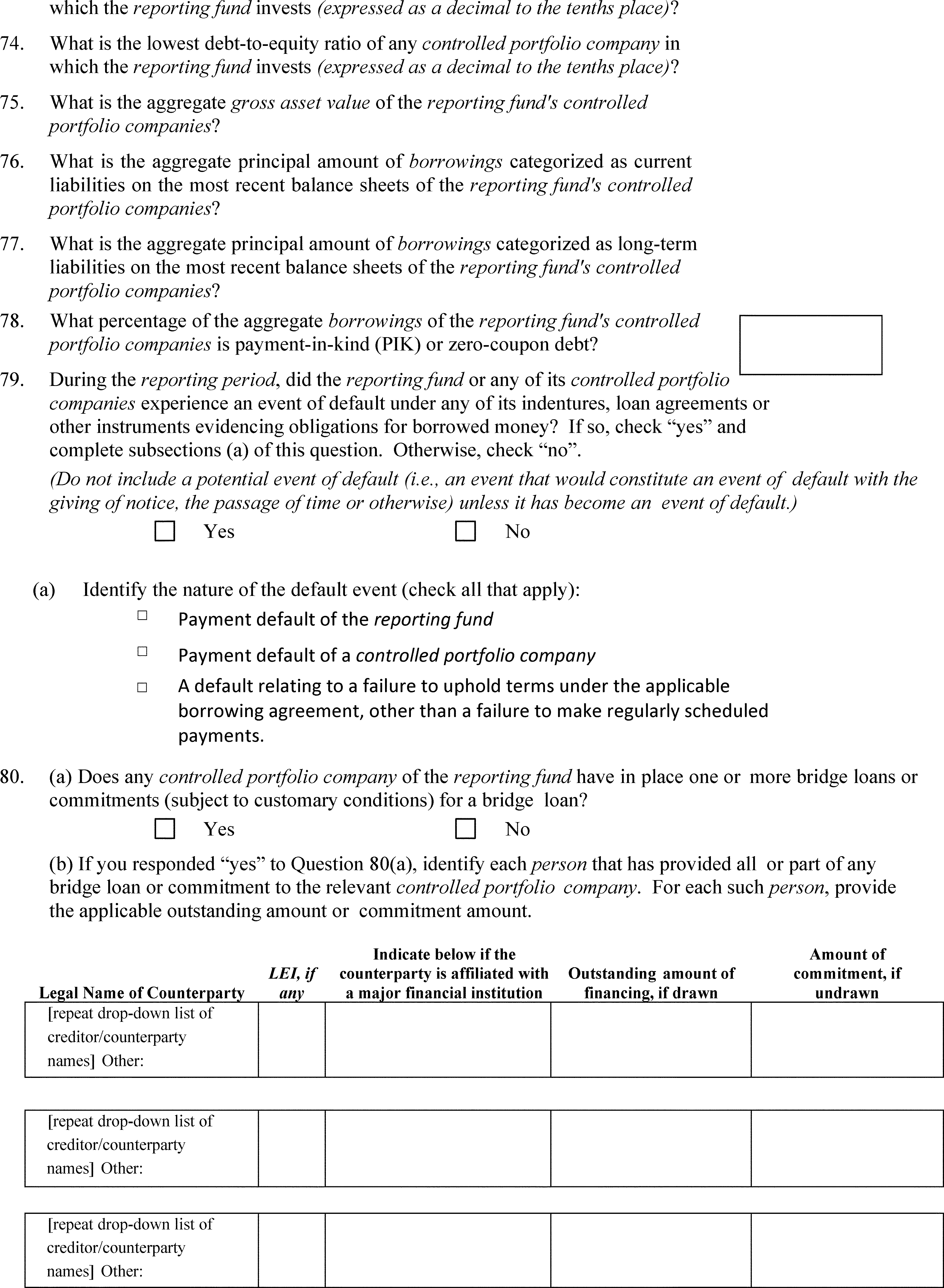 Federal Register :: Form PF; Reporting Requirements for All Filers and  Large Hedge Fund Advisers